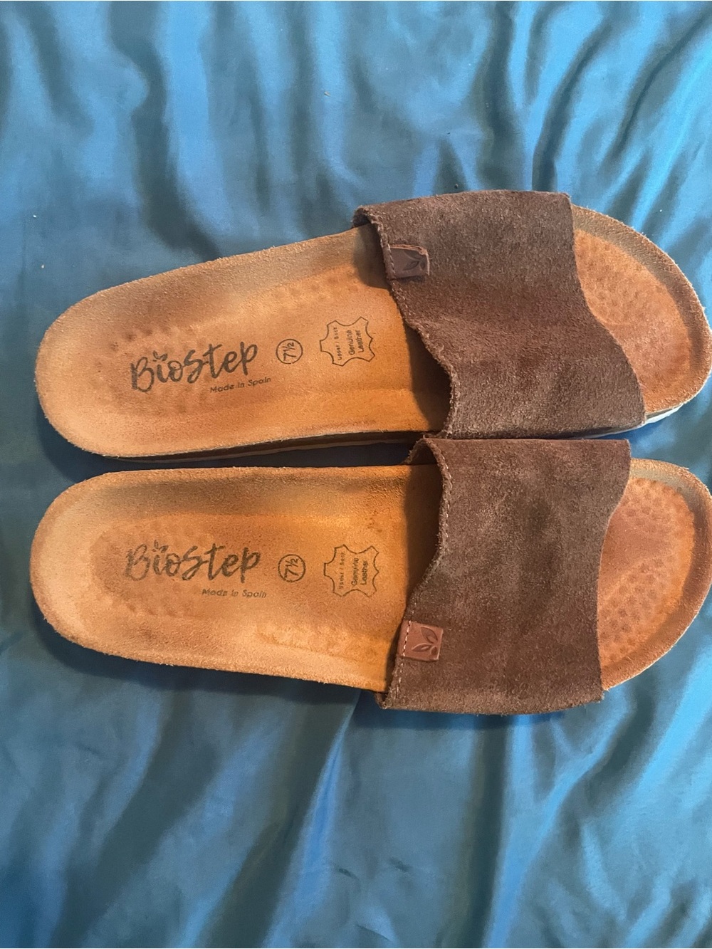 Biostep Sandals Brown Suede Slides - Womens Size US 7.5
